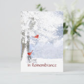 メモリアル招待状水彩（鳥）ショウジョウコウカンチョウ鳥 招待状 (スタンド正面)