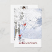 メモリアル招待状水彩（鳥）ショウジョウコウカンチョウ鳥 招待状 (正面/裏面)