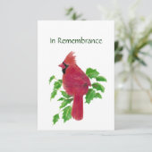 メモリアル招待状水彩（鳥）ショウジョウコウカンチョウ鳥 招待状 (スタンド正面)