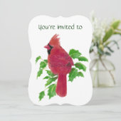 メモリアル招待状水彩(鳥)ショウジョウコウカンチョウ鳥 招待状 (スタンド正面)