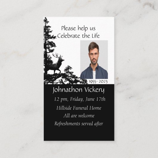 メモリアル招待状男らしスタグディアアート 名刺 (裏面)