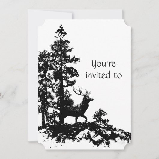 メモリアル招待状男らしスタグディアアート 招待状 (正面)