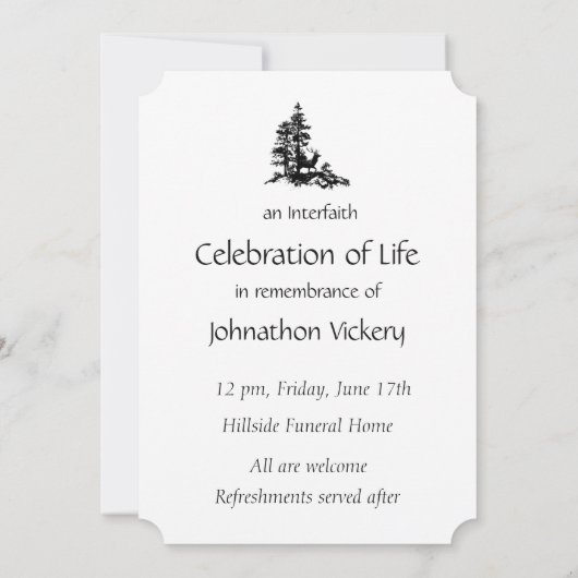 メモリアル招待状男らしスタグディアアート 招待状 (裏面)