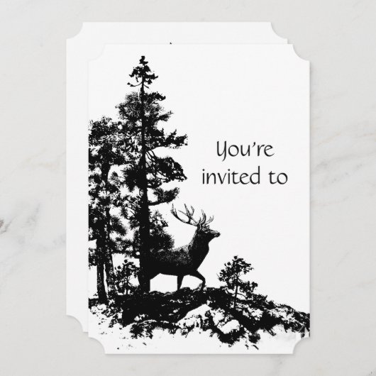 メモリアル招待状男らしスタグディアアート 招待状 (正面/裏面)