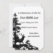 メモリアル招待状男らしスタグディアアート 招待状 (裏面)