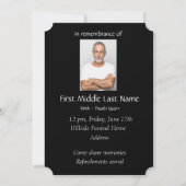 メモリアル招待状男らしフクロウ鳥画 招待状 (裏面)