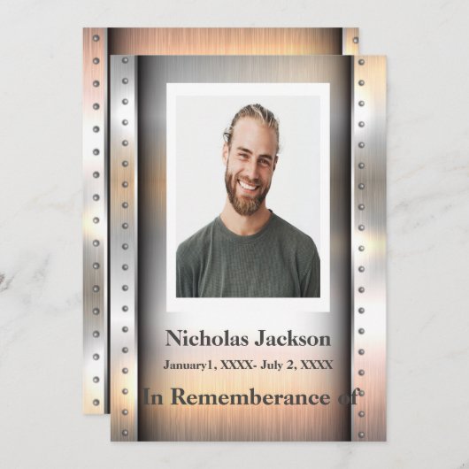 メモリアル招待状研磨金男らし属 招待状 (正面/裏面)