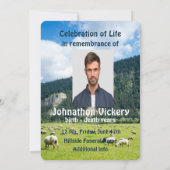 メモリアル招待状羊農業農家 招待状 (裏面)