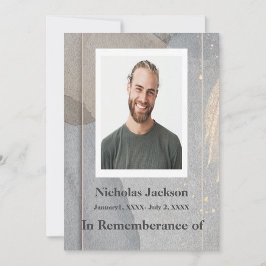 メモリアル招待状花崗岩ストーングレーグレー 招待状 (正面)