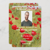 メモリアル招待状赤ポピー花 招待状 (正面/裏面)