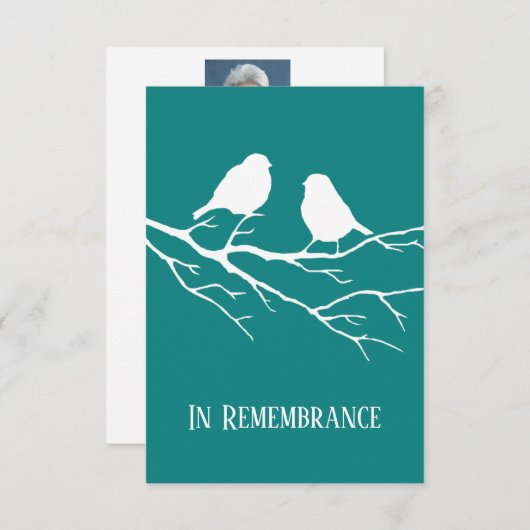 メモリアル招待状2羽シルエット 招待状 (正面/裏面)