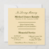 メモリアル招待状 |主の祈りの言葉 招待状 (裏面)