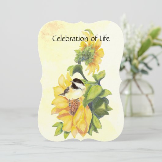 メモリアル招待状《鳥》アメリカゴガラバードサンフラワー 招待状 (スタンド正面)