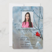 メモリアル招待状(鳥)ショウジョウコウカンチョウレッドバード 招待状 (裏面)