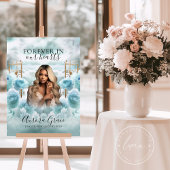 メモリアル標識 – ブルーバラ&金ゴールドゲート – 悔やみや弔慰 ポスター