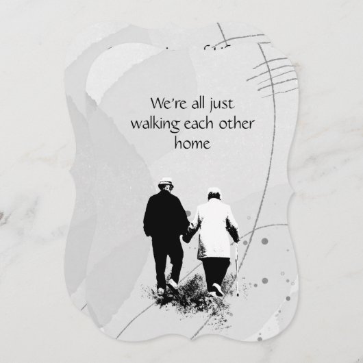 メモリアル歩くお互いホーム引用文 招待状 (正面/裏面)