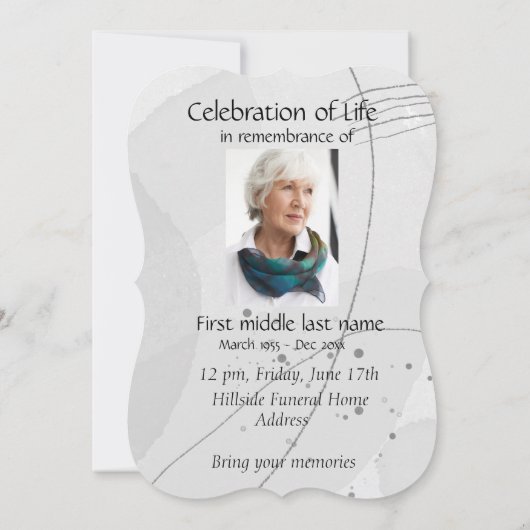 メモリアル歩くお互いホーム引用文 招待状 (裏面)