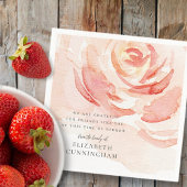 メモリアル水彩バラフラワーエレガントシック スタンダードカクテルナプキン