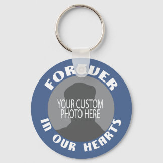 メモリアル永遠に私たちのハートカスタム写真 キーホルダー