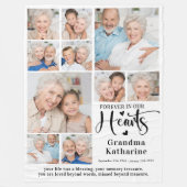 メモリアル永遠に私たちのハートカスタム10写真 フリースブランケット (正面)