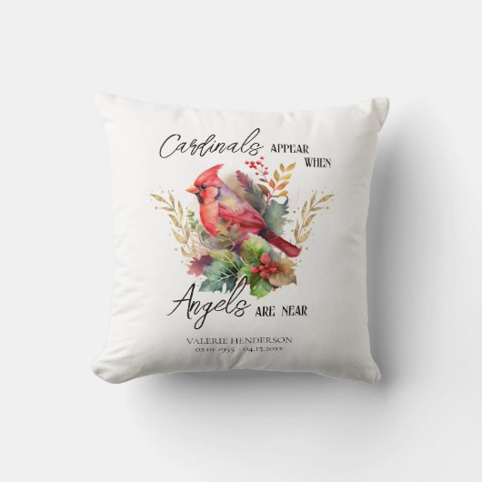 メモリアル深紅色の表示 クッション (正面)