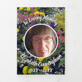 メモリアル混合フローラ写真詩 三つ折り案内状