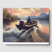 メモリアル湖に魚釣りボートに乗った男 ゲストブック (裏面)