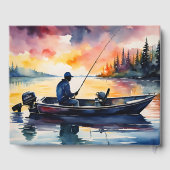 メモリアル湖に魚釣りボートに乗った男 ゲストブック (裏面)