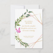 メモリアル用の蝶の植物親愛学 招待状 (正面)