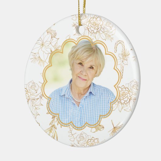 メモリアル白金ゴールドフォトクリスマス セラミックオーナメント (左)