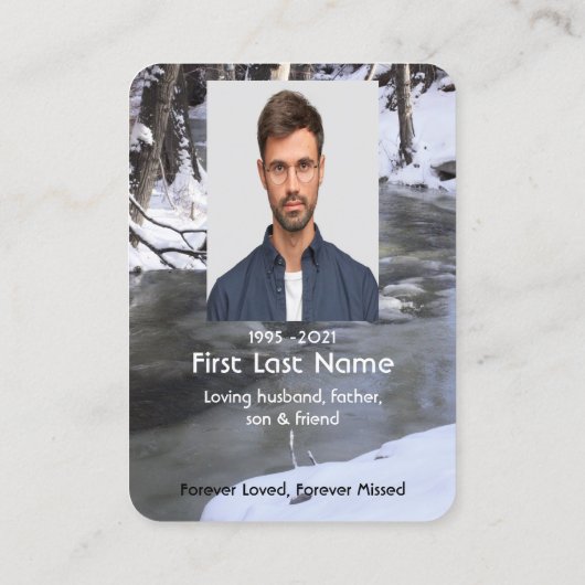 メモリアル祈りの言葉ウィンタースノークリークフロスト 名刺 (裏面)