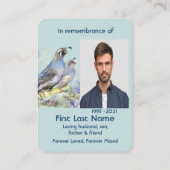 メモリアル祈りの言葉ウォーターカラーカリフォルニアウイル 名刺 (裏面)