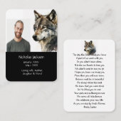 メモリアル祈りの言葉ウルフ自然動物 名刺 (正面/裏面)