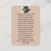 メモリアル祈りの言葉ウルフ自然動物 名刺 (裏面)