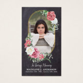 メモリアル祈りの言葉エレガントカード写真フローラ葬儀 (正面)