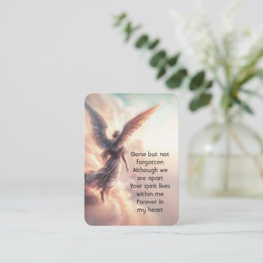 メモリアル祈りの言葉エンジェルinスカイクラウド 名刺 (スタンド正面)