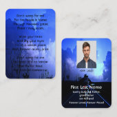 メモリアル祈りの言葉オートバイバイクもしくは自転車に乗る人クリスチャン 名刺 (正面/裏面)