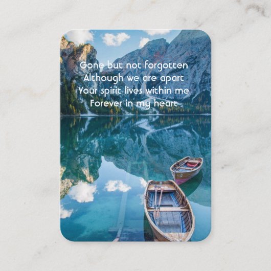 メモリアル祈りの言葉カヌー湖ワイルダネス水 名刺 (正面)