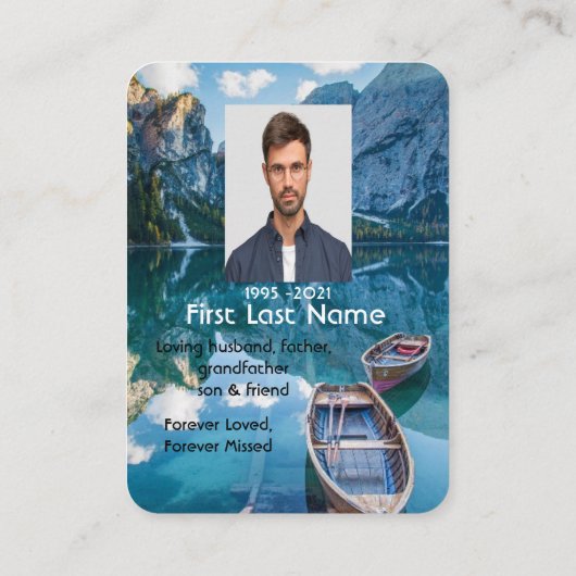 メモリアル祈りの言葉カヌー湖ワイルダネス水 名刺 (裏面)