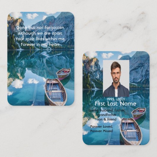 メモリアル祈りの言葉カヌー湖ワイルダネス水 名刺 (正面/裏面)