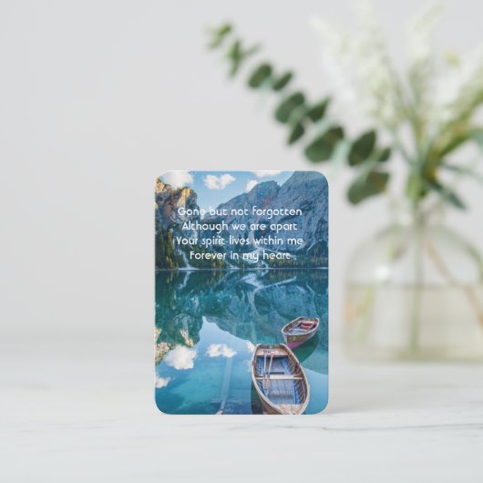 メモリアル祈りの言葉カヌー湖ワイルダネス水 名刺 (スタンド正面)