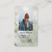 メモリアル祈りの言葉カードスノードロップガーデンフラワー 名刺 (正面)