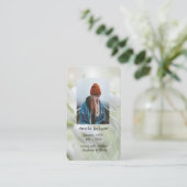 メモリアル祈りの言葉カードスノードロップガーデンフラワー 名刺 (スタンド正面)