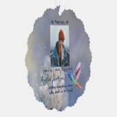 メモリアル祈りの言葉カードハミングバードホワイト花 オーナメントカード (右)