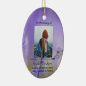 メモリアル祈りの言葉カードハミングバードラベンダーフラワー セラミックオーナメント (右)