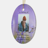 メモリアル祈りの言葉カードハミングバードラベンダーフラワー セラミックオーナメント (左)