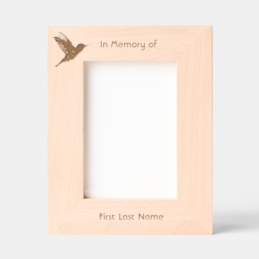 メモリアル祈りの言葉カードハミングバード レーザー彫刻フレーム (正面)