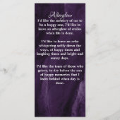 メモリアル祈りの言葉カードパープル大理石葬儀写真 メニュー (裏面)