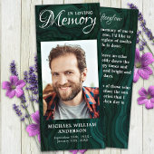 メモリアル祈りの言葉カードフォトエメラルドグリーン葬儀