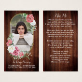 メモリアル祈りの言葉カードフォトカントリーフローラ葬儀 (正面&裏面)